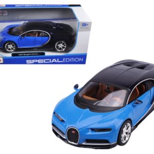 Bugatti Chiron Blue and Dark Blue 1/24 Diecast Model Car by Maisto