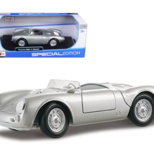 Porsche 550 A Spyder Silver 1/18 Diecast Model Car by Maisto