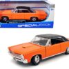 1965 Pontiac GTO Hurst Orange with Black Top and White Stripes “Special Edition” 1/18 Diecast Model Car by Maisto