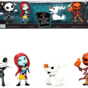 Set of 4 Diecast Figurines (2.5″) Tim Burton’s “The Nightmare Before Christmas” “Metalfigs” Series by Jada