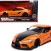 Toyota Supra Orange with Black Stripes “Fast & Furious 9 F9” (2021) Movie 1/24 Diecast Model Car by Jada