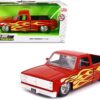 1985 Chevrolet C10 Pickup Truck Red with Flames “Just Trucks” Series 1/24 Diecast Model Car by Jada