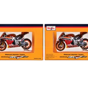 Honda RC213V #44 Pol Espargaro and #93 Marc Marquez “Repsol Honda Team” “MotoGP World Championship” (2021) Set of 2 Motorcycles 1/18 Diecast Models by Maisto