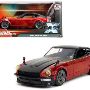 1972 Datsun 240Z Black and Red Metallic with Graphics “Fast X” (2023) Movie “Fast & Furious” Series 1/24 Diecast Model Car by Jada