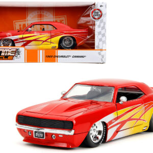 1969 Chevrolet Camaro Red with Graphics “BigTime Muscle” Series 1/24 Diecast Model Car by Jada