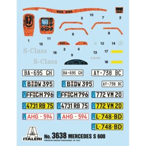 Skill 3 Model Kit Mercedes Benz 600S 1/24 Scale Model by Italeri