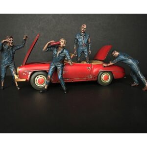 Zombie Mechanics 4 Piece Figurine Set “Got Zombies??” for 1/18 Scale Models by American Diorama