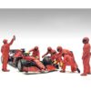 Formula One F1 Pit Crew 7 Figure Set Team Red Release III for 1/43 Scale Models by American Diorama