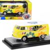 1960 Volkswagen Delivery Van Yellow with Bright White Top and Flower Graphics “Hurst Power Flowers” Limited Edition to 6550 pieces Worldwide 1/24 Diecast Model Car by M2 Machines