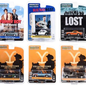 “Hollywood Series” Set of 6 pieces Release 38 1/64 Diecast Model Cars by Greenlight