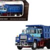 Mack R Model Tandem Axle Dump Truck “Sid Kamp” Dark Blue and Light Blue 1/64 Diecast Model by DCP/First Gear