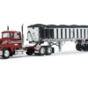 Ford LTL 9000 Day Cab with East End Dump Trailer Red and Black 1/64 Diecast Model by DCP/First Gear