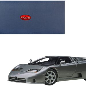 Bugatti EB110 SS Super Sport Grigio Metalizzatto Silver Metallic with Silver Wheels 1/18 Model Car by Autoart