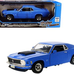 1970 Ford Mustang Boss 429 Dark Blue “Timeless Classics” Series 1/18 Diecast Model Car by Motormax