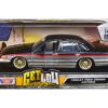 1993-1997 Ford Crown Victoria Lowrider Black Metallic and Silver with Red Stripes “Get Low” Series 1/24 Diecast Model Car by Motormax