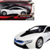 2018 BMW i8 Coupe Metallic White with Black Top 1/24 Diecast Model Car by Motormax