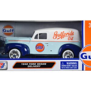 1940 Ford Sedan Delivery Light Blue and White “Gulf Oil-Gulfpride” “Gulf Die-Cast Collection”...