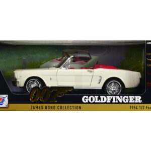 1964 1/2 Ford Mustang Convertible White with Red Interior James Bond 007 “Goldfinger” (1964) Movie “James Bond Collection” Series 1/18 Diecast Model Car by Motormax