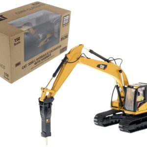 CAT Caterpillar 320D L Hydraulic Excavator with Hammer and Operator “Core Classics Series” 1/50 Diecast Model by Diecast Masters