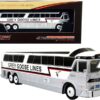 MCI MC-7 Challenger Intercity Coach “Grey Goose Lines” Winnipeg (Canada) White and Silver with Stripes “Vintage Bus & Motorcoach Collection” 1/87 (HO) Diecast Model by Iconic Replicas