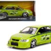 Brian’s Mitsubishi Lancer Evolution VII Green with Graphics “Fast & Furious” Movie 1/24 Diecast Model Car by Jada