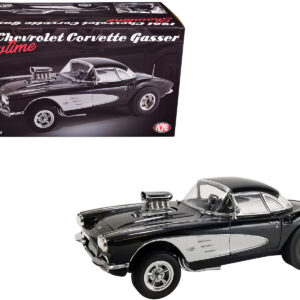 1961 Chevrolet Corvette Gasser “Showtime” Black Limited Edition to 318 pieces Worldwide 1/18 Die Cast Model Car by ACME