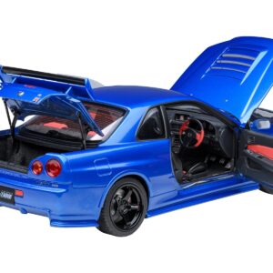 Nissan Skyline GT-R R34 Nismo Z-TUNE RHD (Right Hand Drive) Bayside Blue 1/18 Model Car by Autoart