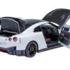 2022 Nissan GT-R (R35) Nismo Special Edition RHD (Right Hand Drive) Brilliant White Pearl with Carbon Hood and Top 1/18 Model Car by Autoart