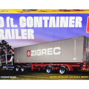 Skill 3 Model Kit 40′ Container Trailer 1/24 Scale Model by AMT