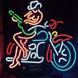 Cowgirl Motorcycle Neon Bar Sign