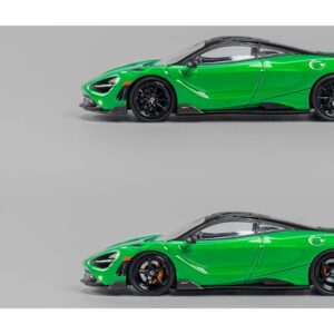 McLaren 765LT Green with Black Top and Extra Wheels 1/64 Diecast Model Car by CM Models