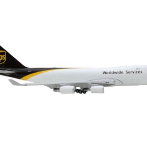 Boeing 747-400F Commercial Aircraft “UPS Worldwide Services” White with Brown Tail 1/400 Diecast Model Airplane by GeminiJets