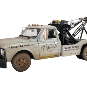 1969 Chevrolet C-30 Wrecker Tow Truck “Porkchop’s Chop Shop” Silver Metallic (Weathered) 1/18 Diecast Model Car by Greenlight for ACME