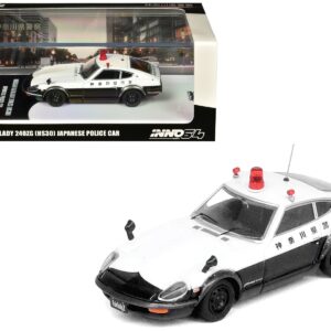 Nissan Fairlady 240ZG (HS30) RHD (Right Hand Drive) Black and White “Japanese Police” 1/64 Diecast Model Car by Inno Models