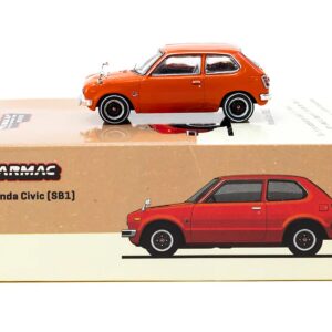 Honda Civic (SB1) RHD (Right Hand Drive) Orange “J Collection” Series 1/64 Diecast Model by Tarmac Works