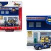 1967 Chevrolet Camaro #15 “Sunoco” with “Sunoco” Exterior Service Gas Station Facade Diorama Set “Johnny Lightning 50th Anniversary” 1/64 Diecast Model Car by Johnny Lightning