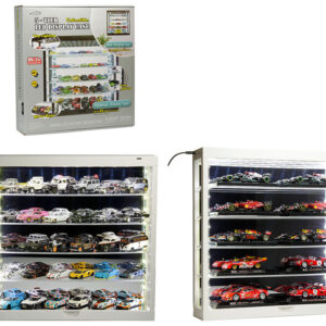 Showcase Wall Mount 5 Tier Display Case White with Mirror Back Panel “Mijo Exclusives” for 1/64-1/43 Scale Models