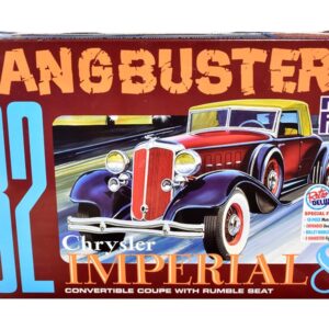 Skill 2 Model Kit 1932 Chrysler Imperial Eight with Police Motorcycle and 2 Gangster Figurines “Gangbusters” 1/25 Scale Model by MPC