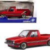 1982 Volkswagen MK1 Pickup Truck Custom Red Metallic with Stripes 1/18 Diecast Model Car by Solido