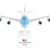 Boeing VC-25A Transport Aircraft “Air Force One – United States of America” (29000) White with Blue Stripes (Snap-Fit) 1/250 Plastic Model by Skymarks