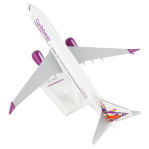 Boeing 737 MAX 8 Commercial Aircraft “Caribbean Airlines” White with Tail Graphics (Snap-Fit) 1/130 Plastic Model by Skymarks