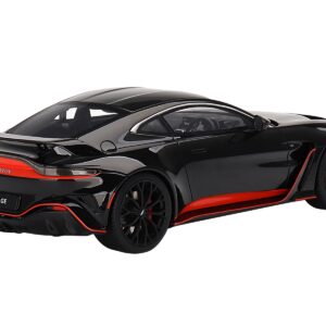 Aston Martin V12 Vantage RHD (Right Hand Drive) Jet Black with Red Accents 1/18 Model Car by Top Speed