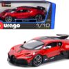 Bugatti Divo Red Metallic with Carbon Accents 1/18 Diecast Model Car by Bburago