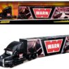 Mack Anthem Enclosed Car Transporter “WARN – Go Prepared” Black with Graphics “Custom Haulers” Series 1/64 Diecast Model by Maisto