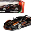 Ferrari FXX-K #5 Fu Songyang Black with Gray Top and Orange Stripes 1/18 Diecast Model Car by Bburago