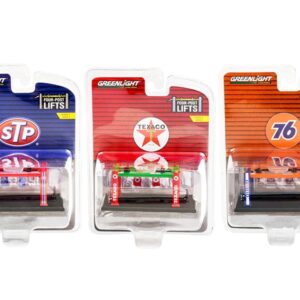 “Four-Post Lifts” Set of 3 pieces Series 2 1/64 Diecast Models by Greenlight