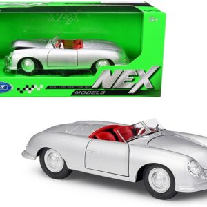 Porsche 356/1 Roadster Silver with Red Interior “NEX Models” 1/24 Diecast Model Car by Welly