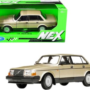 Volvo 240 GL Gold Metallic “NEX Models” 1/24 Diecast Model Car by Welly