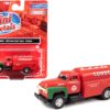 1954 Ford Tanker Truck Red and Green “Conoco” 1/87 (HO) Scale Model by Classic Metal Works