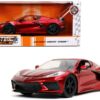 2020 Chevrolet Corvette Stingray C8 Candy Red “Bigtime Muscle” 1/24 Diecast Model Car by Jada